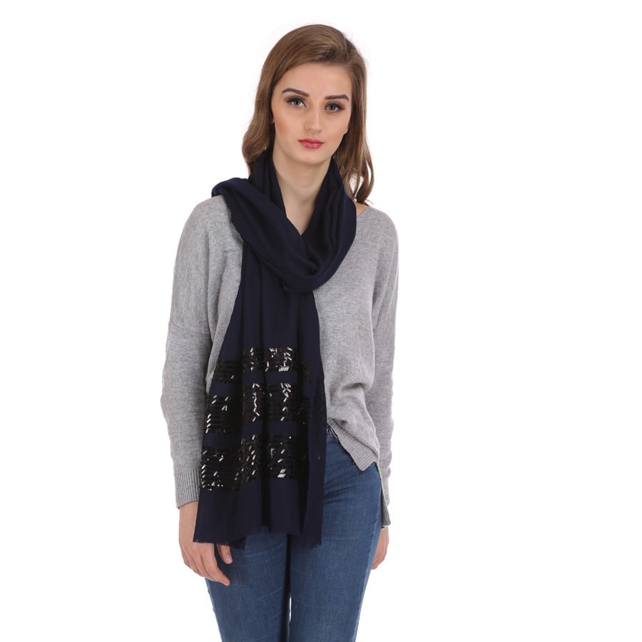 Shawl accessorized with sequins