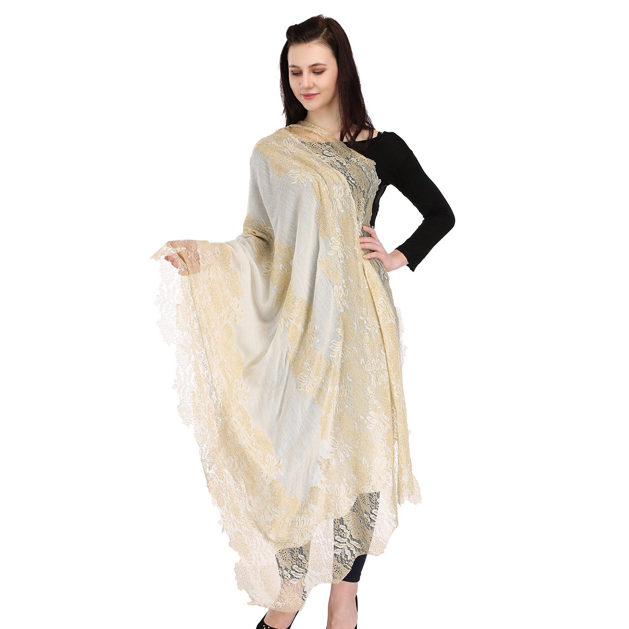 Scarf with french lace