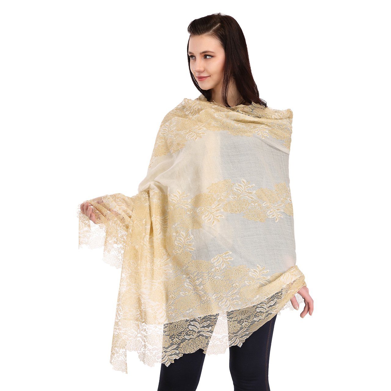 Scarf with french lace - Image 3