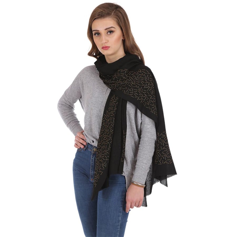 Pashmina shawl embellished with crystals
