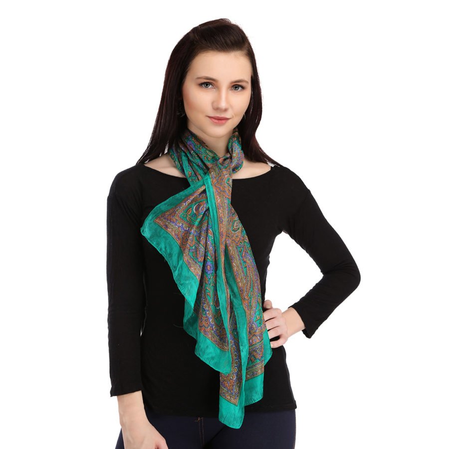 Pure silk printed scarf